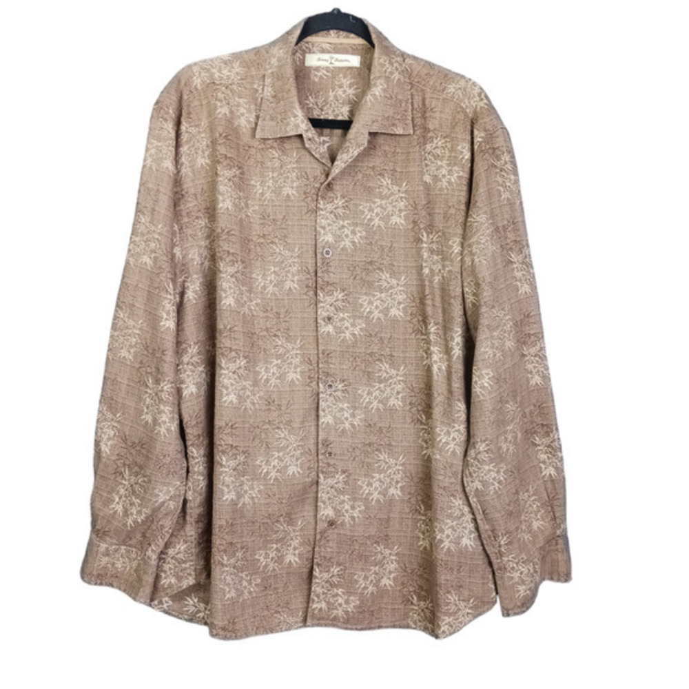 Tommy Bahama Brown Printed Casual Button-Down Shirt